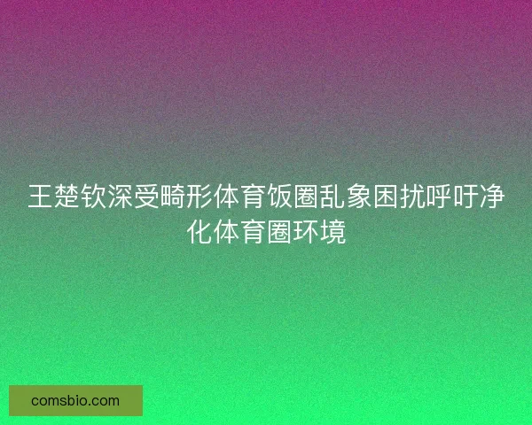 王楚钦深受畸形体育饭圈乱象困扰呼吁净化体育圈环境 王楚钦深受畸形体育饭圈乱象困扰呼吁净化体育圈环境